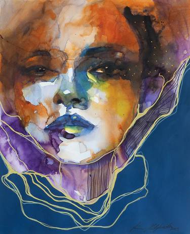 Print of Abstract Portrait Paintings by Anna Matykiewicz