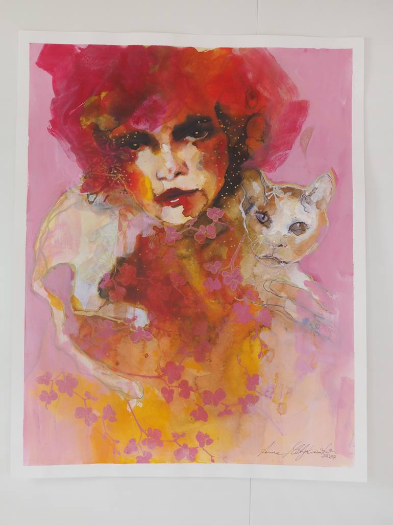 Original Art Nouveau People Painting by Anna Matykiewicz
