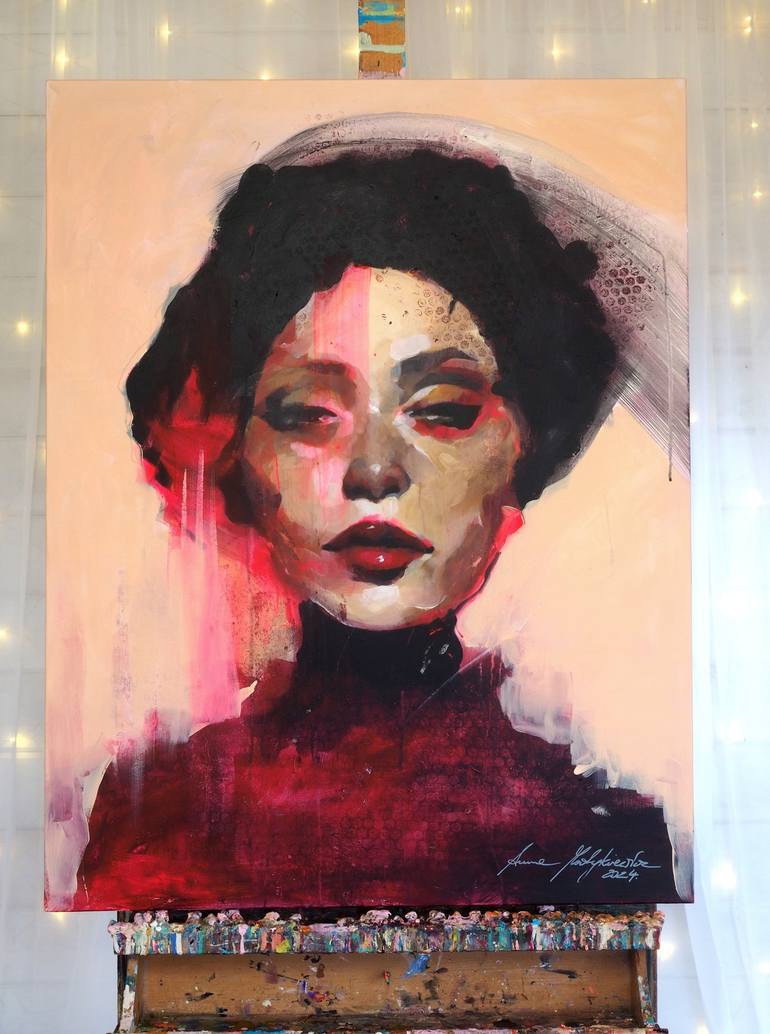 Original Abstract People Painting by Anna Matykiewicz
