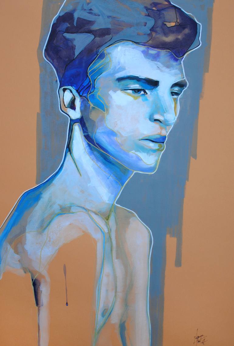 Bluegrey IV Painting by Anna Matykiewicz | Saatchi Art
