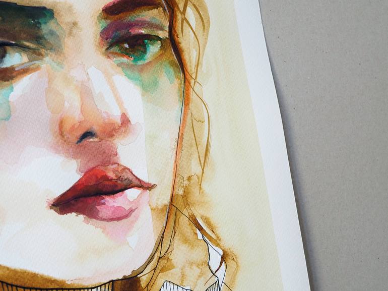 Original Fine Art Portrait Painting by Anna Matykiewicz