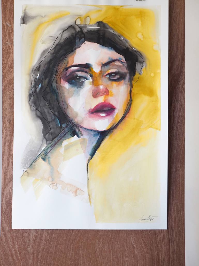 Original Expressionism Portrait Painting by Anna Matykiewicz