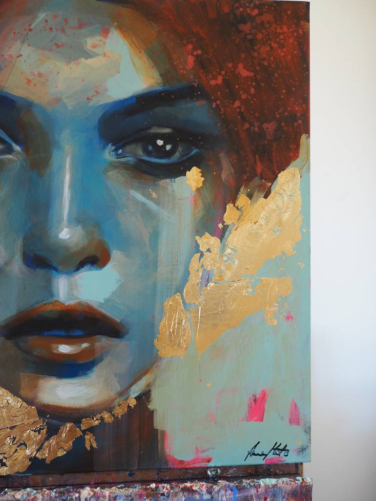 Original Abstract Portrait Painting by Anna Matykiewicz