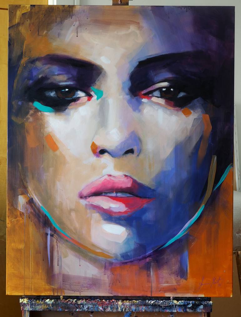 Original Fine Art Portrait Painting by Anna Matykiewicz