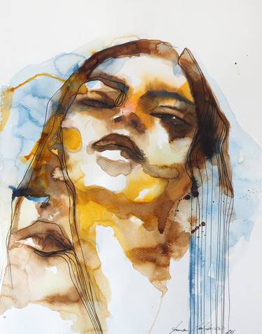 Print of Abstract Portrait Paintings by Anna Matykiewicz