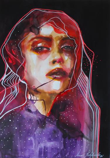 Print of Abstract Portrait Paintings by Anna Matykiewicz