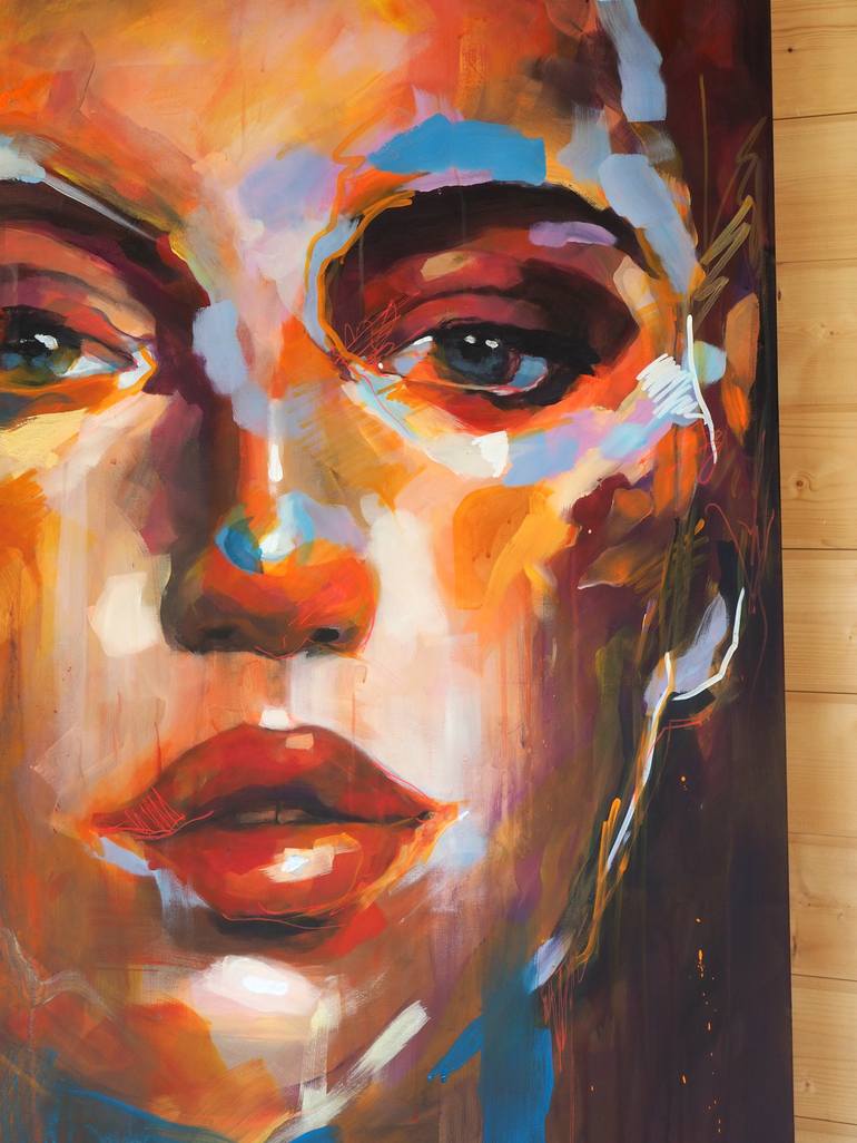 Original Abstract Portrait Painting by Anna Matykiewicz