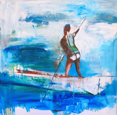Original Modern Boat Paintings by Rosa d'Argent