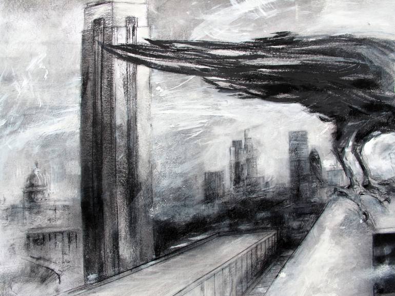 Original Expressionism Cities Drawing by John Sharp