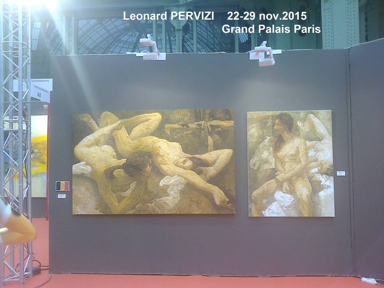 Original Figurative Nude Painting by Pervizi Leonard