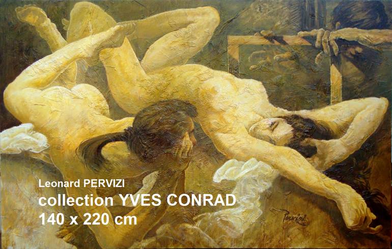 Original Expressionism Nude Painting by Pervizi Leonard