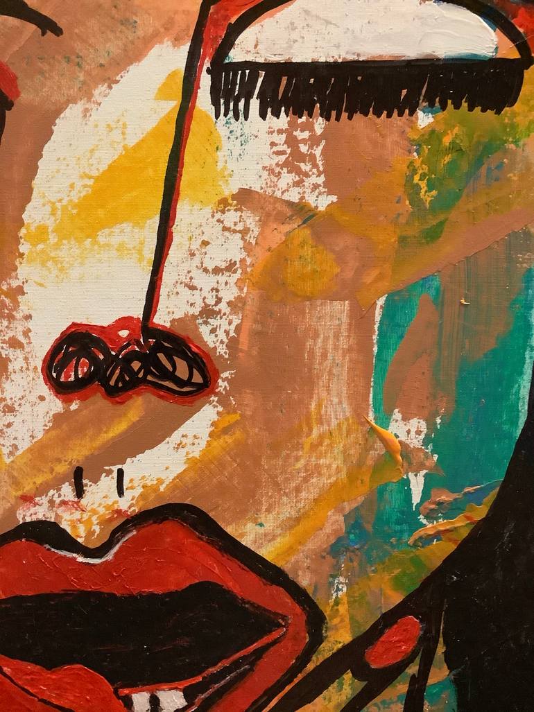 Original Abstract People Painting by Oscar Garcia
