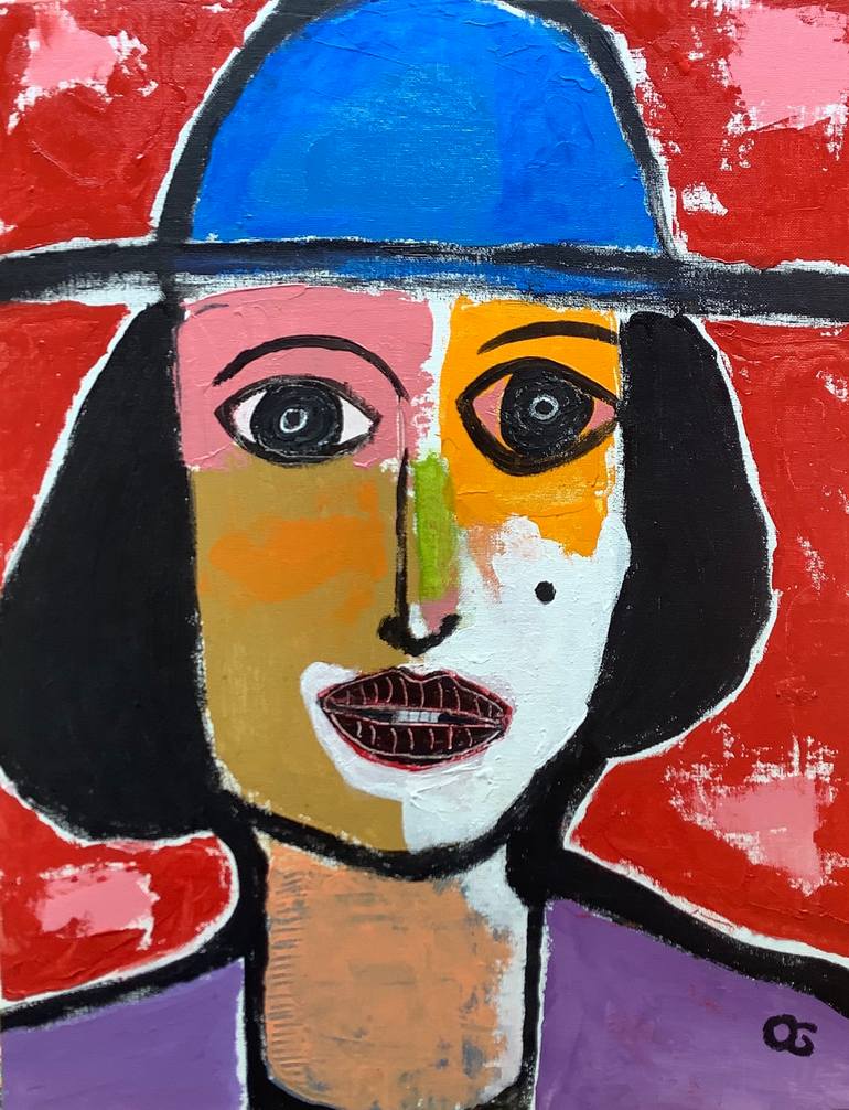 Girl With Blue Hat Painting by Oscar Garcia Saatchi Art