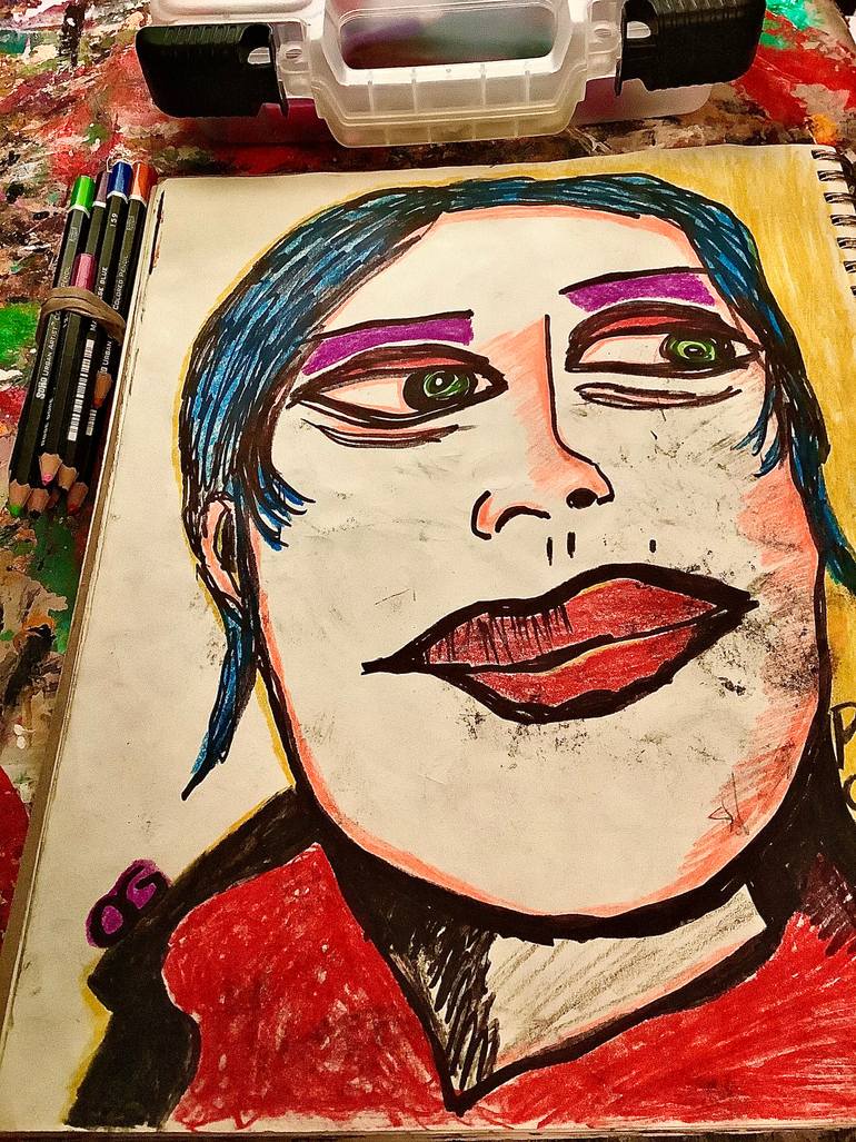 Original Abstract People Drawing by Oscar Garcia