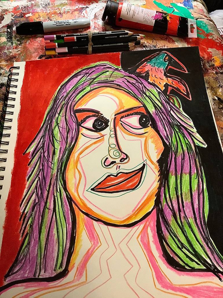 Original Abstract People Painting by Oscar Garcia