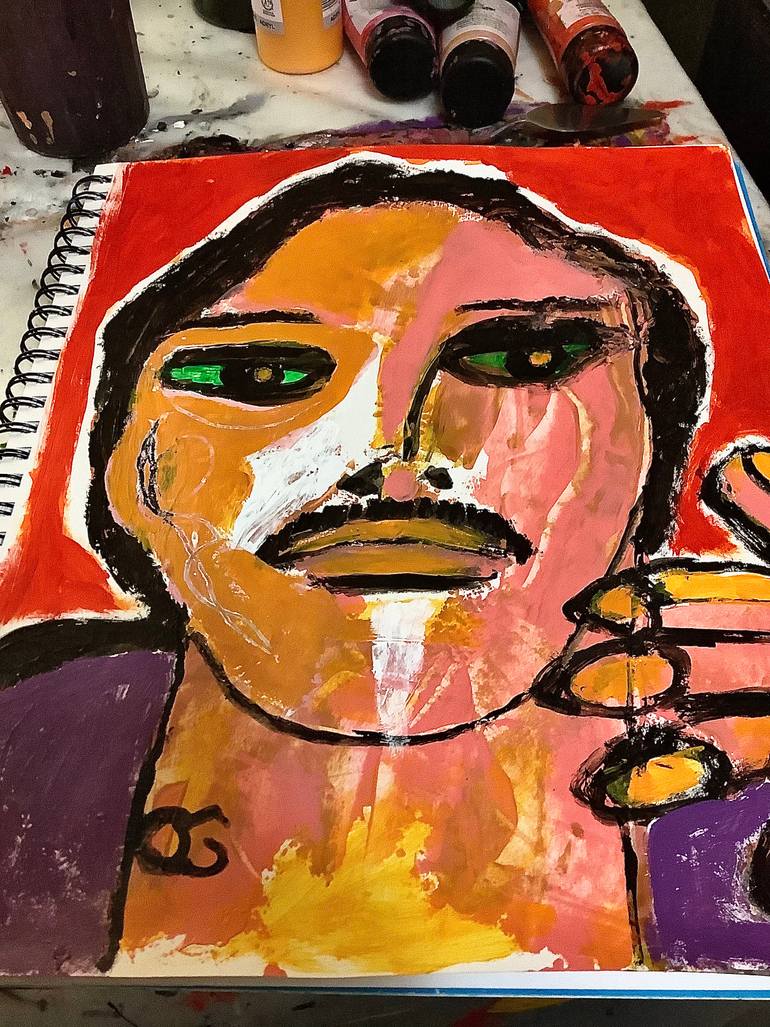 Original Abstract People Painting by Oscar Garcia