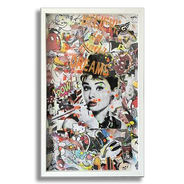 Audrey Hepburn Gold – Original Painting on Paper thumb