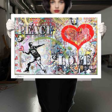 Original Pop Art Love Printmaking by GARDANI ART