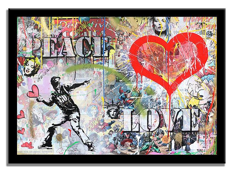 Original Pop Art Love Printmaking by GARDANI ART