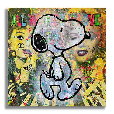 Beatles Snoopy - Original Painting on Canvas thumb