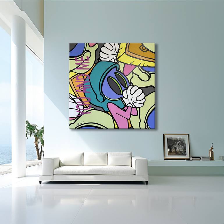 Original Pop Art Cartoon Painting by GARDANI ART