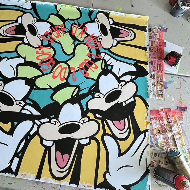 Original Pop Art Cartoon Painting by GARDANI ART