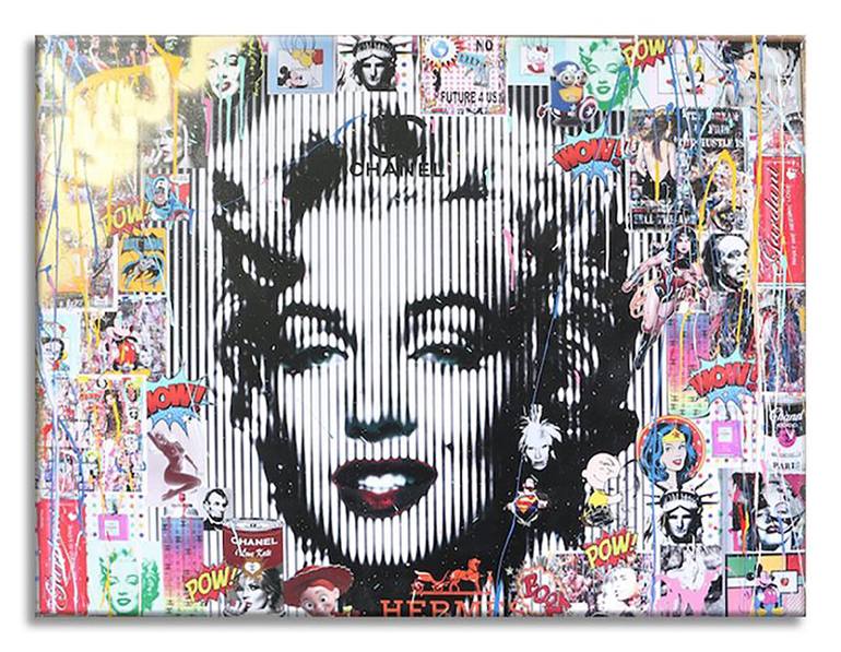 Original Pop CultureCelebrity Painting by Gardani Art Pop Art Art on Canvas Magic Marilyn Original Painting on Canvas