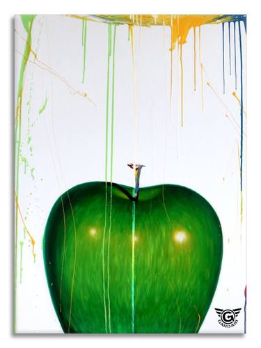 Green apple - Original Painting on Canvas thumb