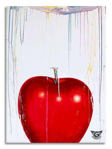Red apple - Original Painting on Canvas thumb