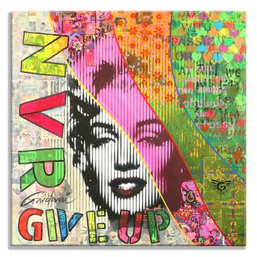 Marilyn Monroe Nvr-Give Up - Original Painting on Canvas thumb