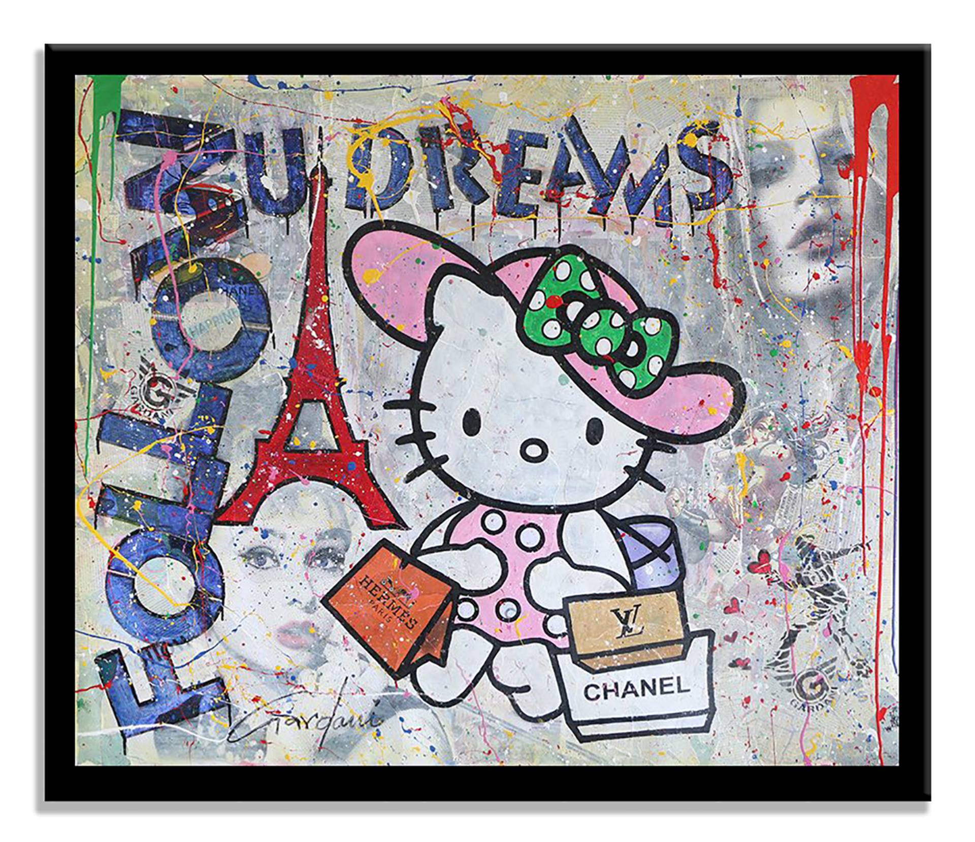 Hello Kitty - Original painting on canvas by Gardani (N.D) : Painting  Acrylic, Oil on Canvas - SINGULART