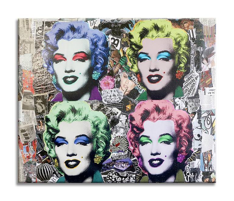 Marilyn Vintage - Original Painting on Canvas Original Painting by gardani art