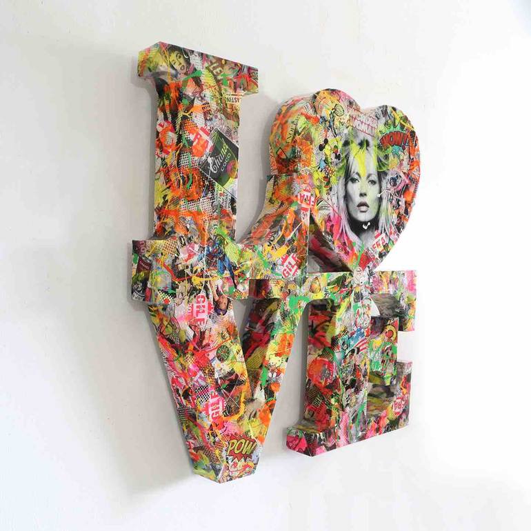 Original Pop Art Love Sculpture by GARDANI ART