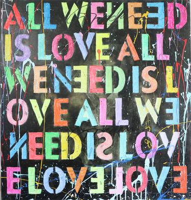 All we need is Love - Original Painting on Canvas thumb