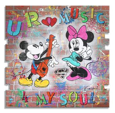 U R Music - Original Painting on Fiberglass Brick Wall Panel thumb