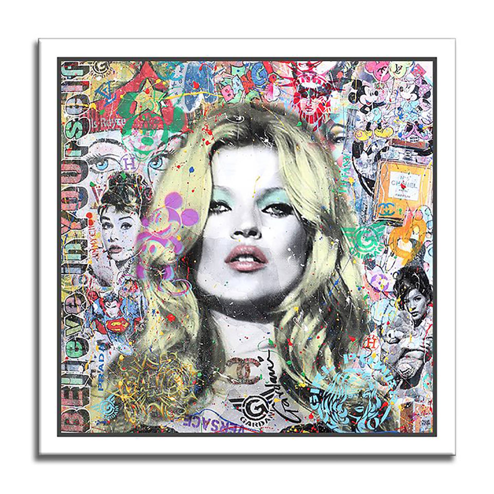 painting Canvas Print Choose Your Size.. Portrait of Kate Moss 