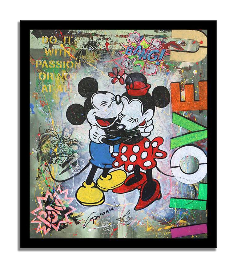 Mickey Mouse Pop Art Fashion Luxury LOVE Modern Art Paris 