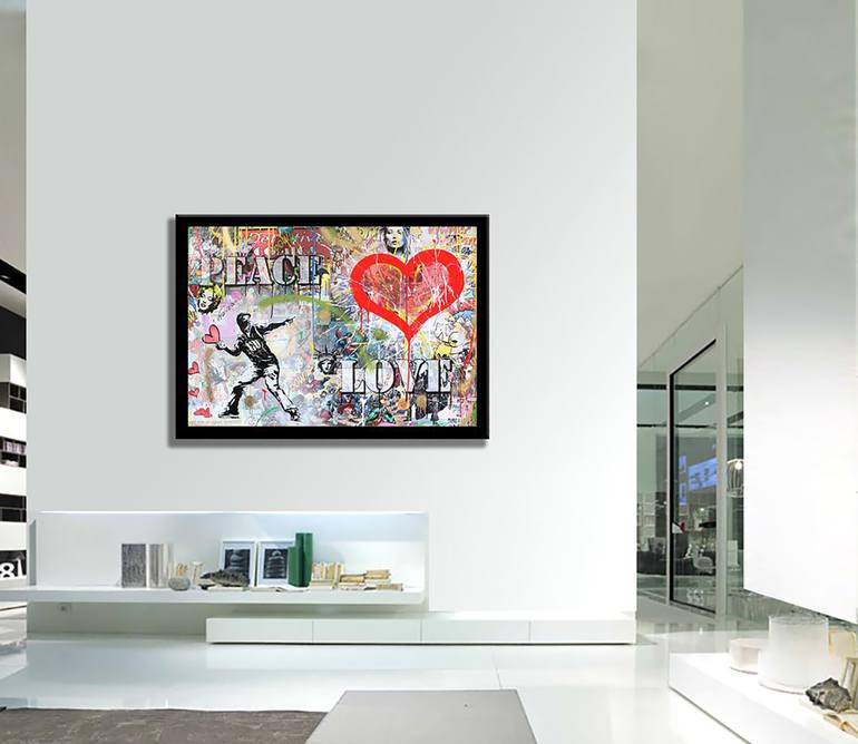 Original Pop Art Love Painting by GARDANI ART