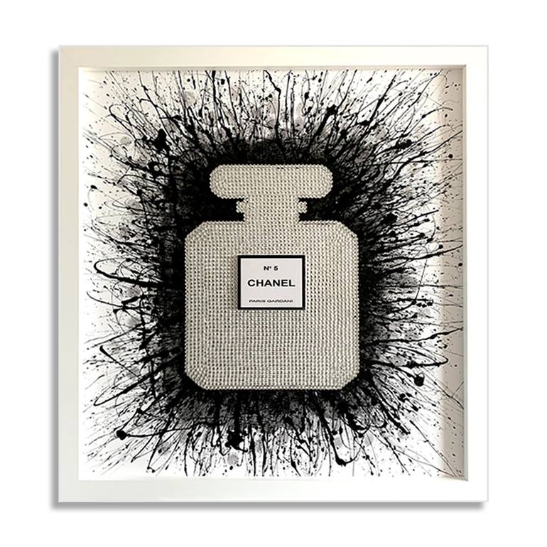 chanel glitter wall decor