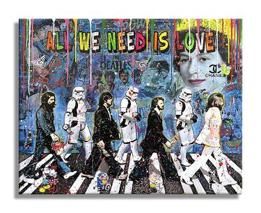 Queen Beatles Troopers  Original Painting on canvas thumb
