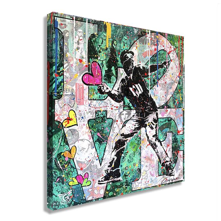 Original Pop Art Love Painting by GARDANI ART