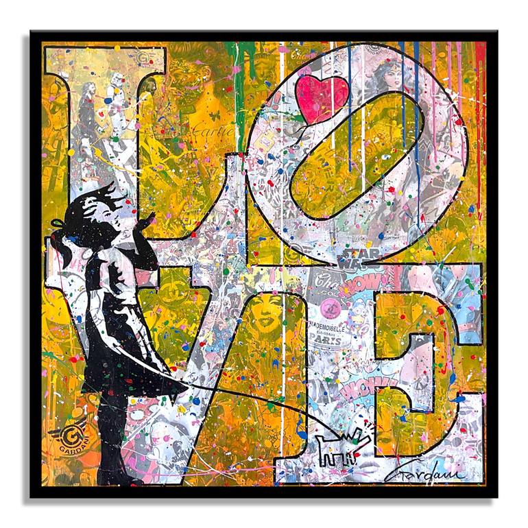 Original Pop Art Love Painting by GARDANI ART