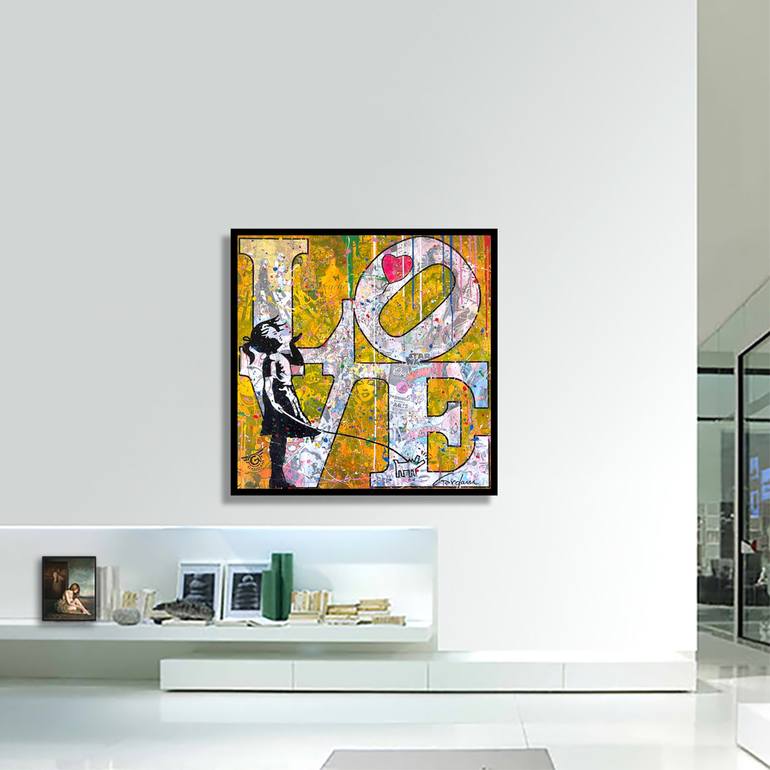 Original Pop Art Love Painting by GARDANI ART