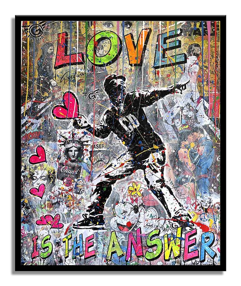 Original Pop Art Love Painting by GARDANI ART