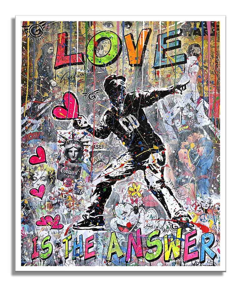 Original Pop Art Love Painting by GARDANI ART