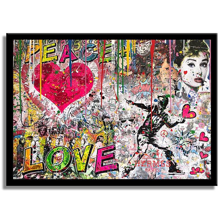 Original Pop Art Love Painting by GARDANI ART