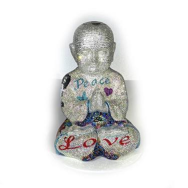 Peace Calm in your Heart - Original Swarovski Crystals Sculpture thumb