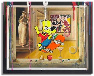 Bart escaping from the Conversation – Original Painting on Canvas thumb
