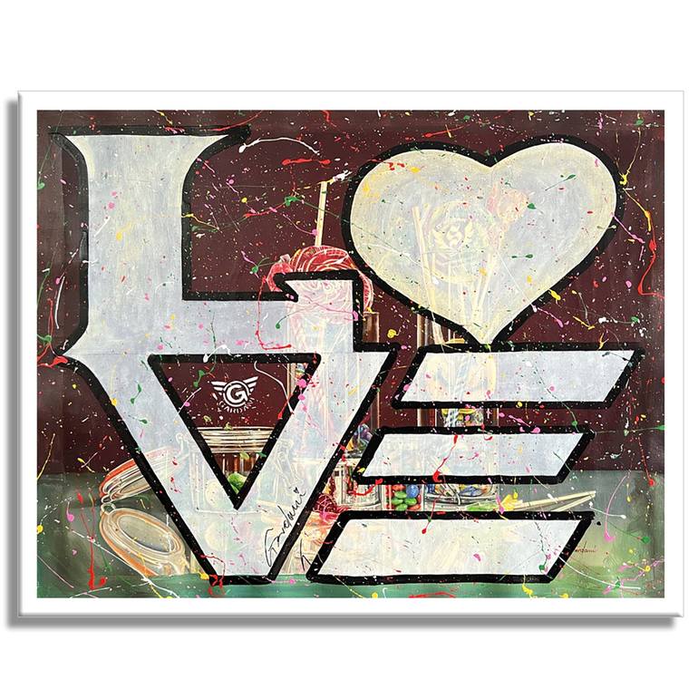 Original Pop Art Love Painting by GARDANI ART