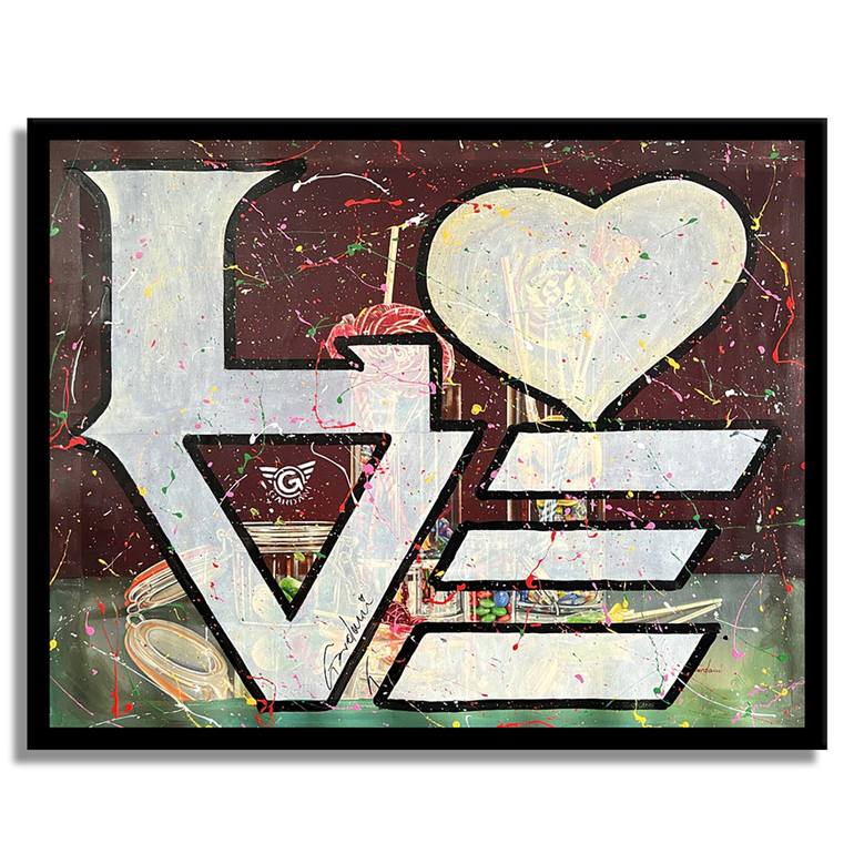 Original Pop Art Love Painting by GARDANI ART